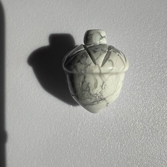 Howlite Crystal Acorn‎ Carving - Picture 3 of 12